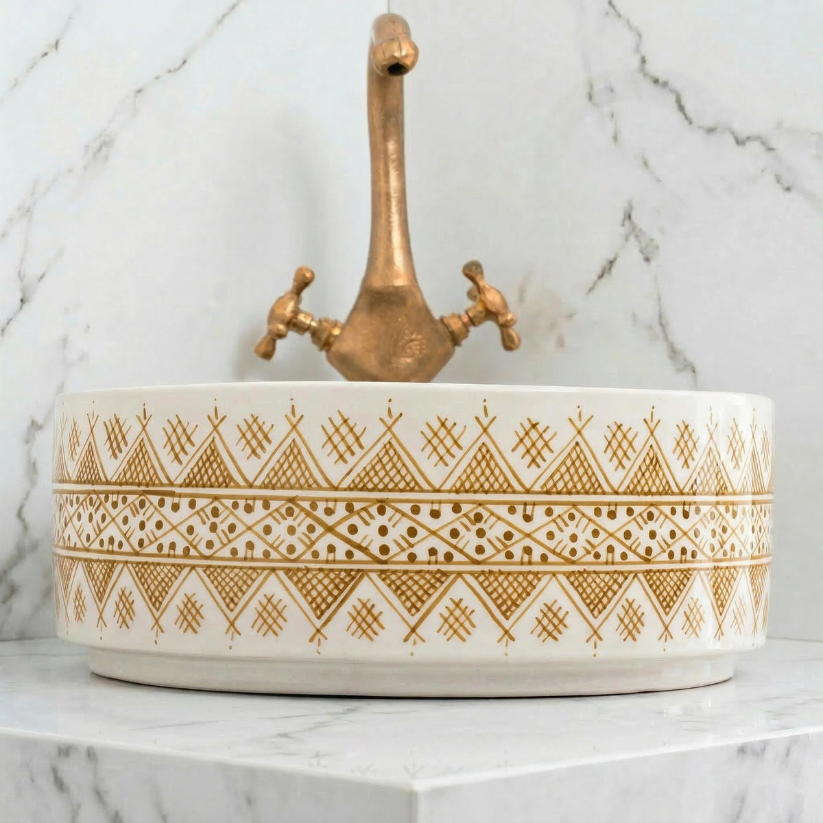 Orange Ceramic Vessel Sink, Handcrafted 12" Dia x 5" Deep Vanity!