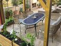 Moroccan Mosaic Table, Handmade Zellige Tile Top, Iron Legs, 36 In