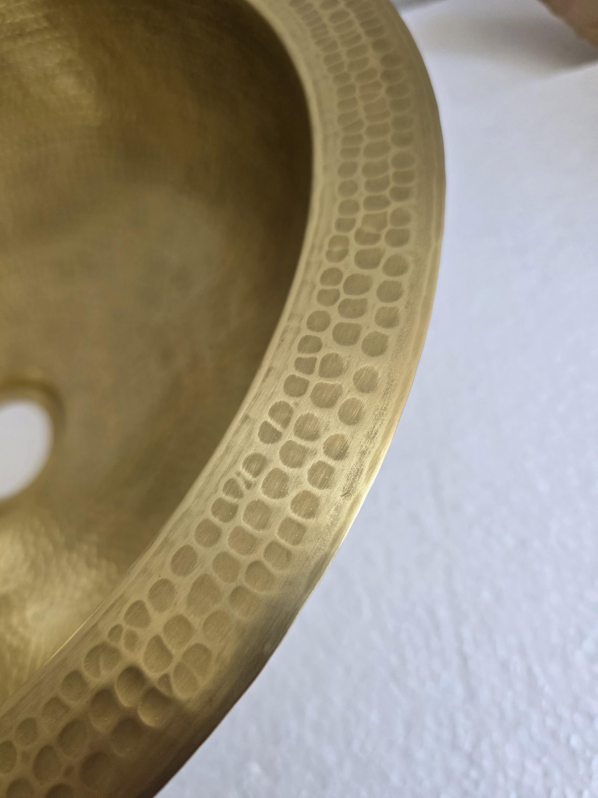 Hammered Brass Vessel Sink, 16in Round Antique Finish Basin Small
