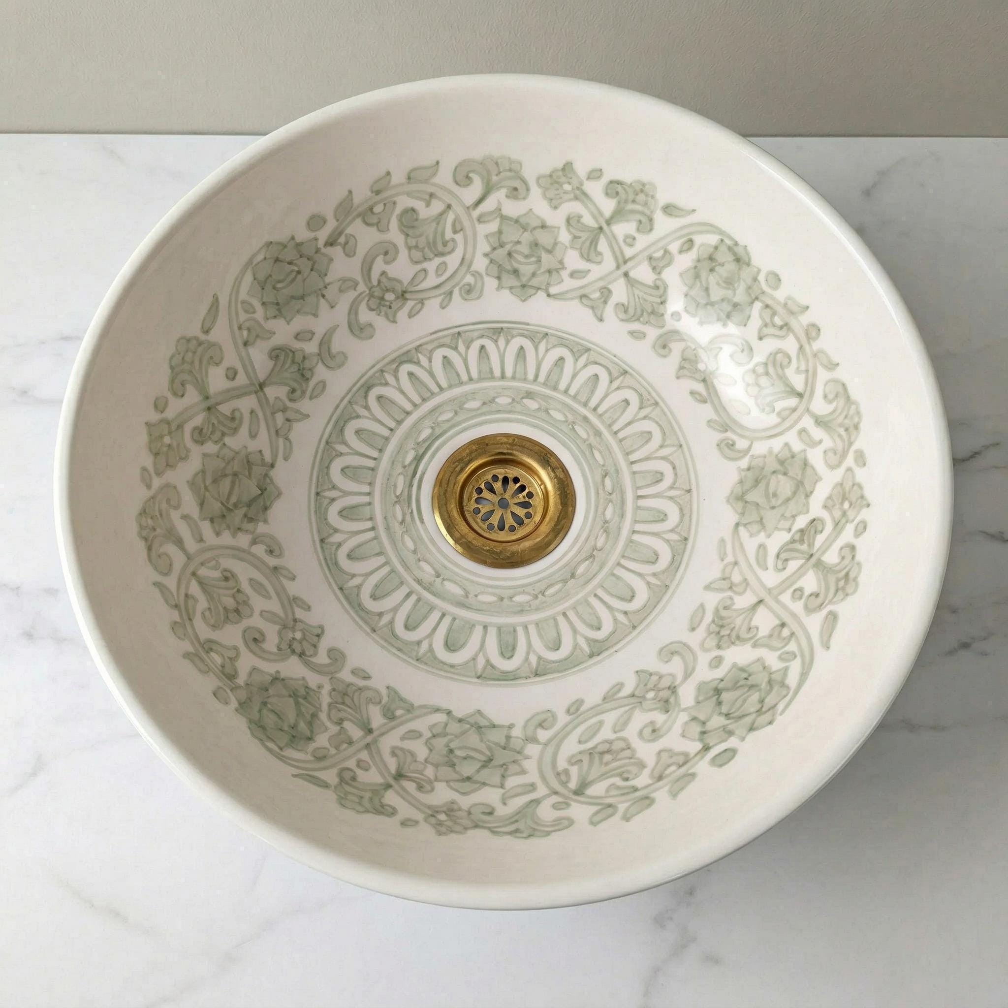 Ceramic Vessel Sink, Moroccan Ruby Red Handmade, 8"–16" Dia Basin