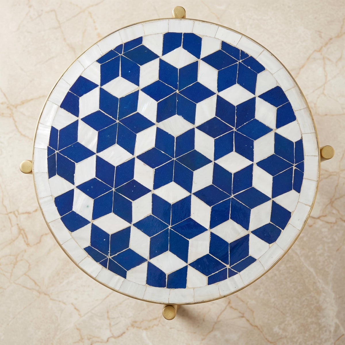 Zellige Tile Table, Emerald Mosaic Accent, 12–48 In Custom Sizes!