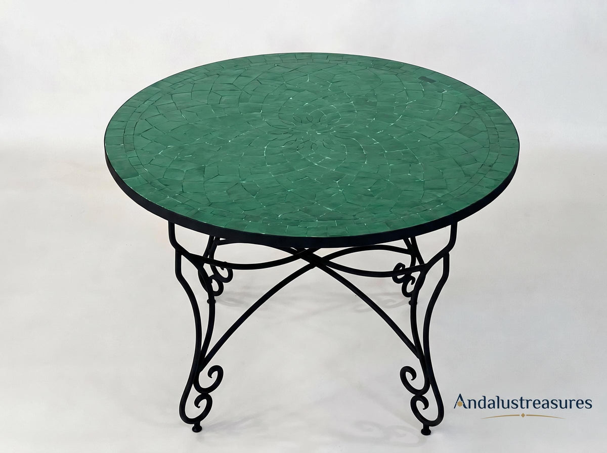 zellige tile table, Hand Glazed Moroccan Mosaic Coffee Table, 36in