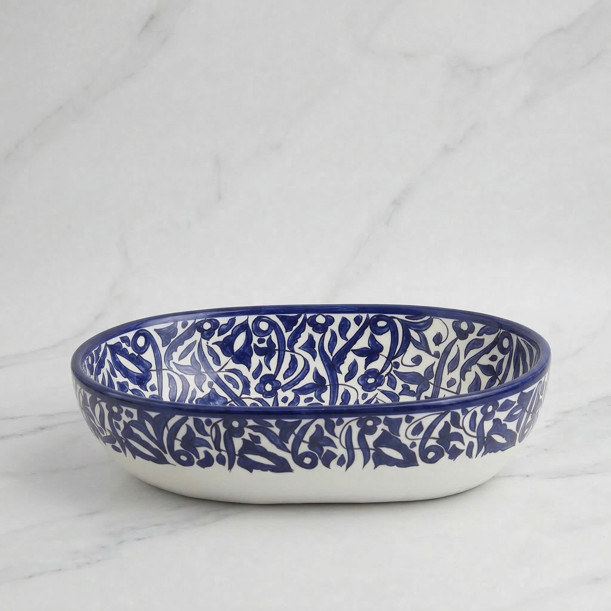 Moroccan Vessel Sink, Oval Porcelain Vanity Basin, White Gold 16in