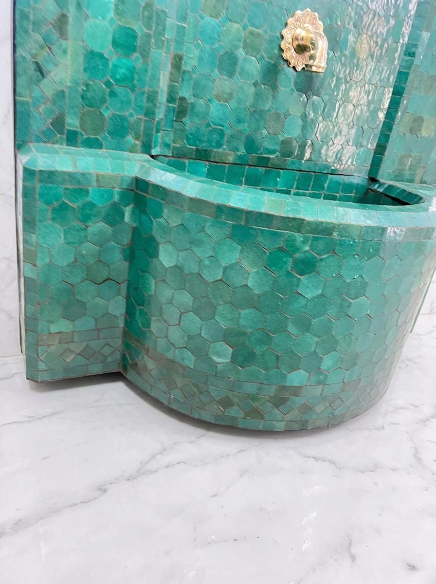 moroccan mosaic fountain, Handmade Indoor Outdoor Patio With Pump