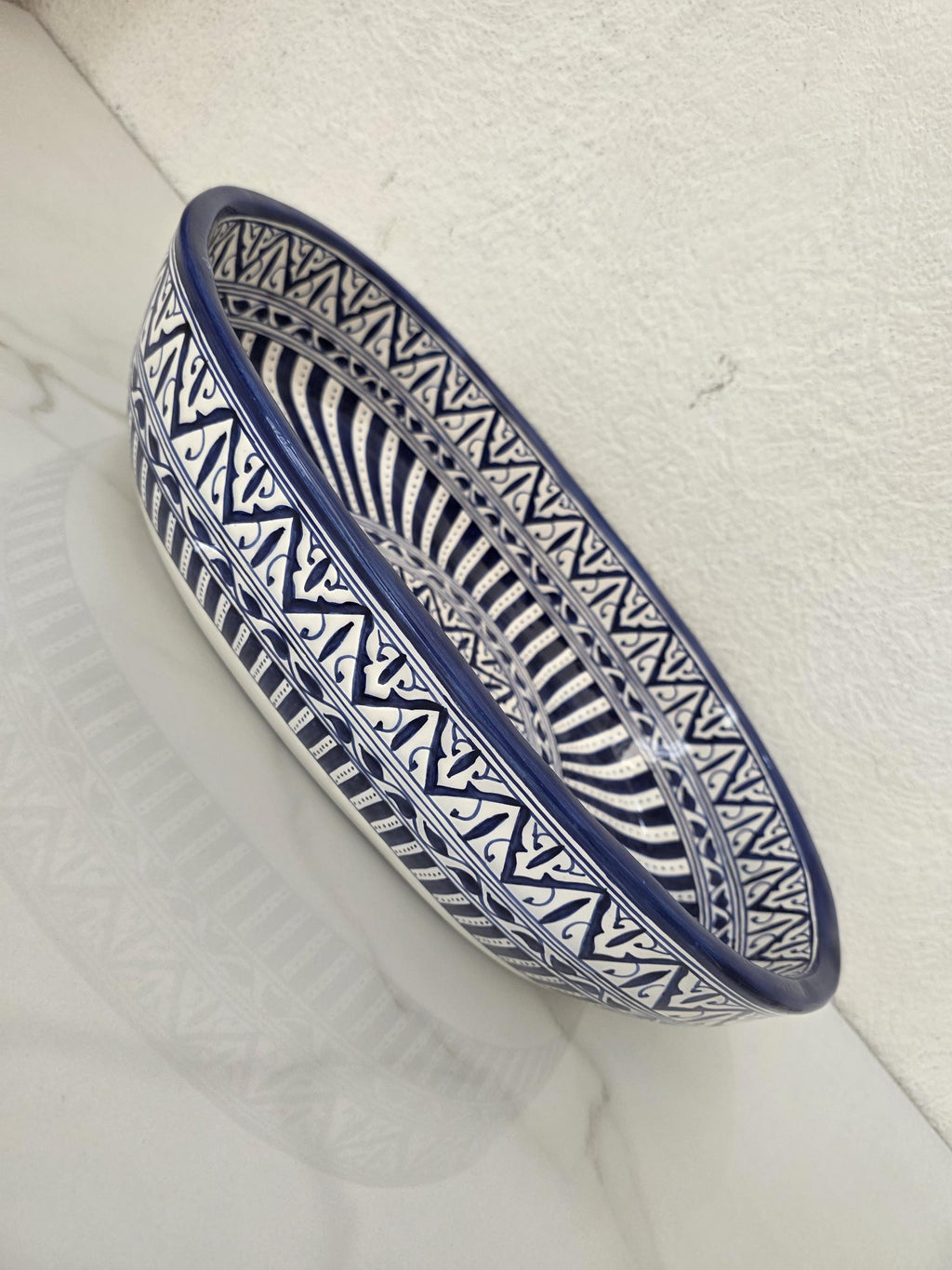 Moroccan Ceramic Sink, Black Oval Ceramic Washbasin, Handmade Fes