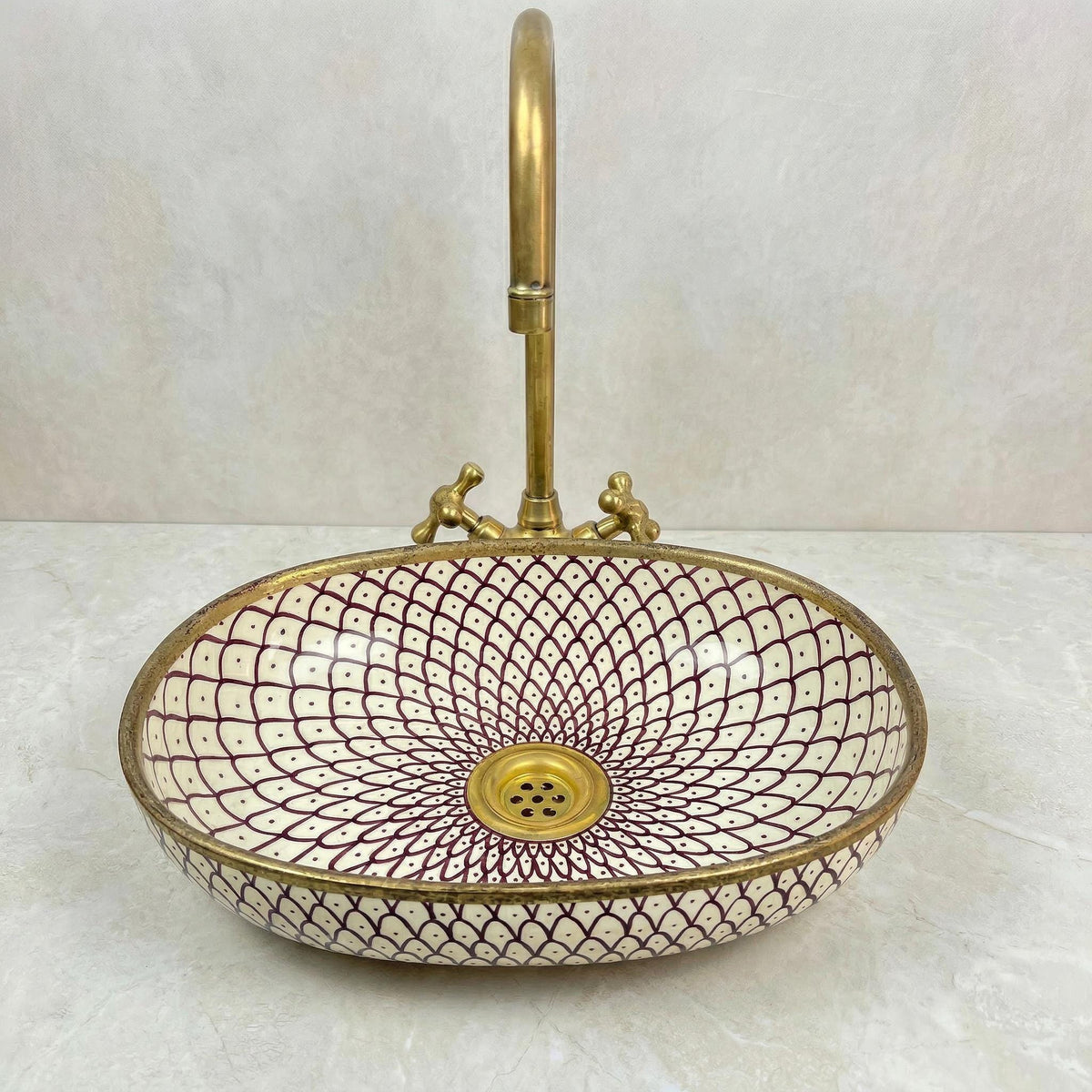 red ceramic vessel sink, Ruby Red Oval Porcelain Sink, 5 Sizes XL