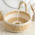 Orange Ceramic Vessel Sink, Handcrafted 12" Dia x 5" Deep Vanity!