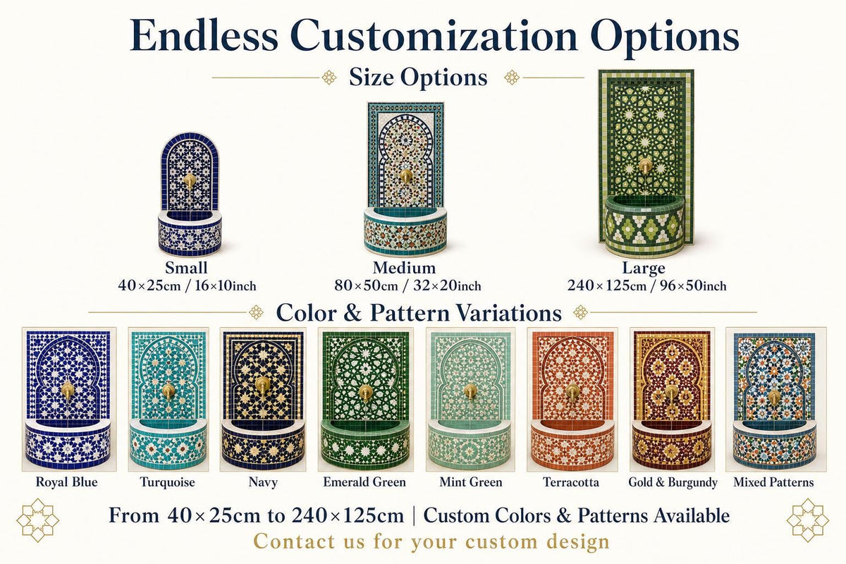 Mosaic Water Fountain Handmade Indoor Outdoor Patio With Pump Now