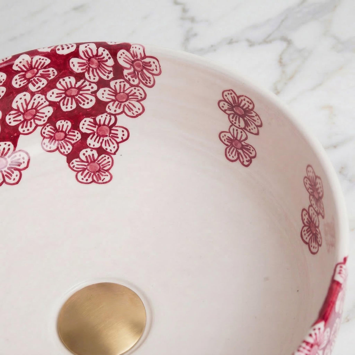 ceramic vessel sink, Moroccan Boho, 12" Diameter, Smooth Edge XL.