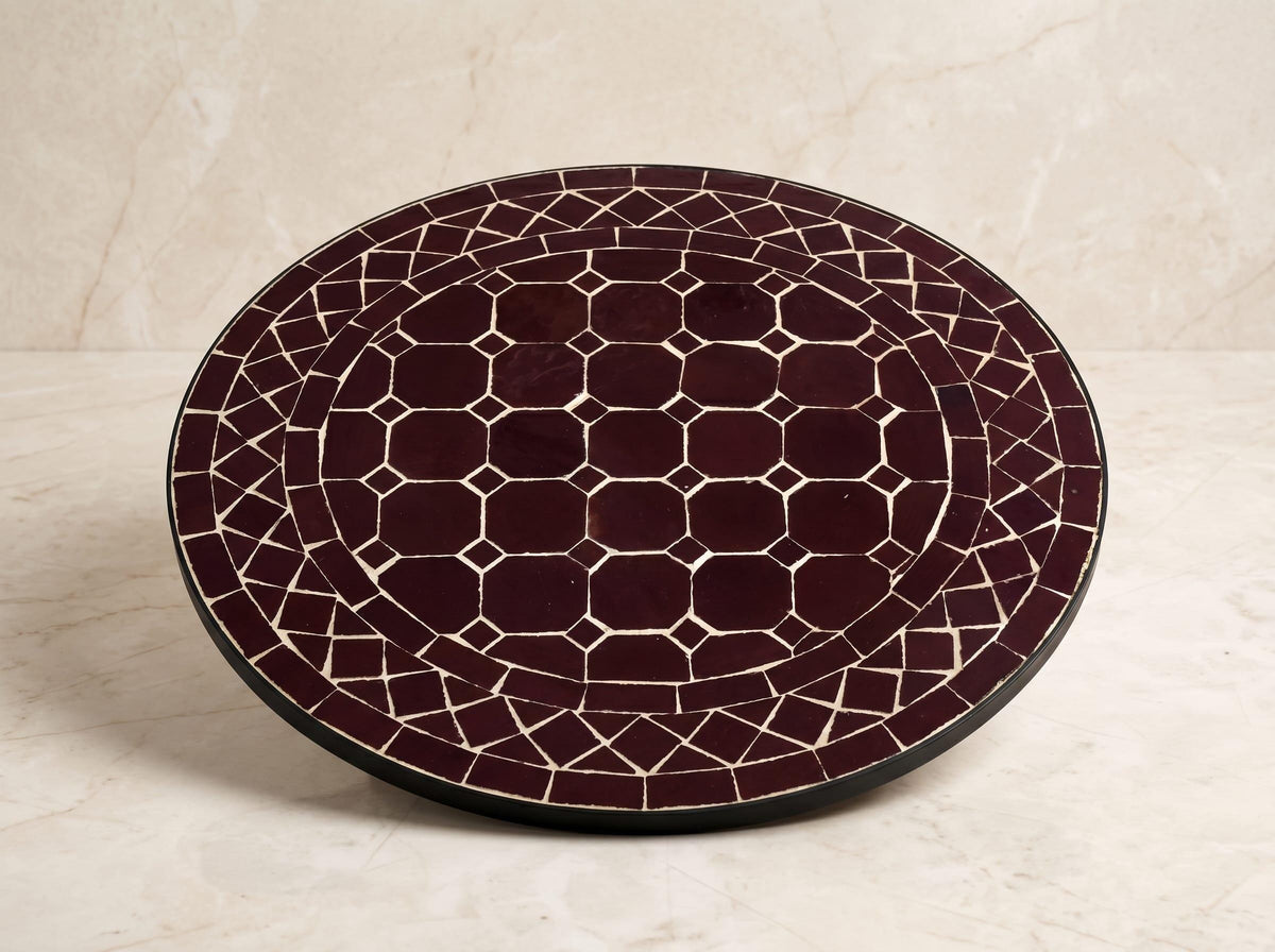 zellige tile table, Round Moroccan Mosaic, Coffee-Height 12-48In.