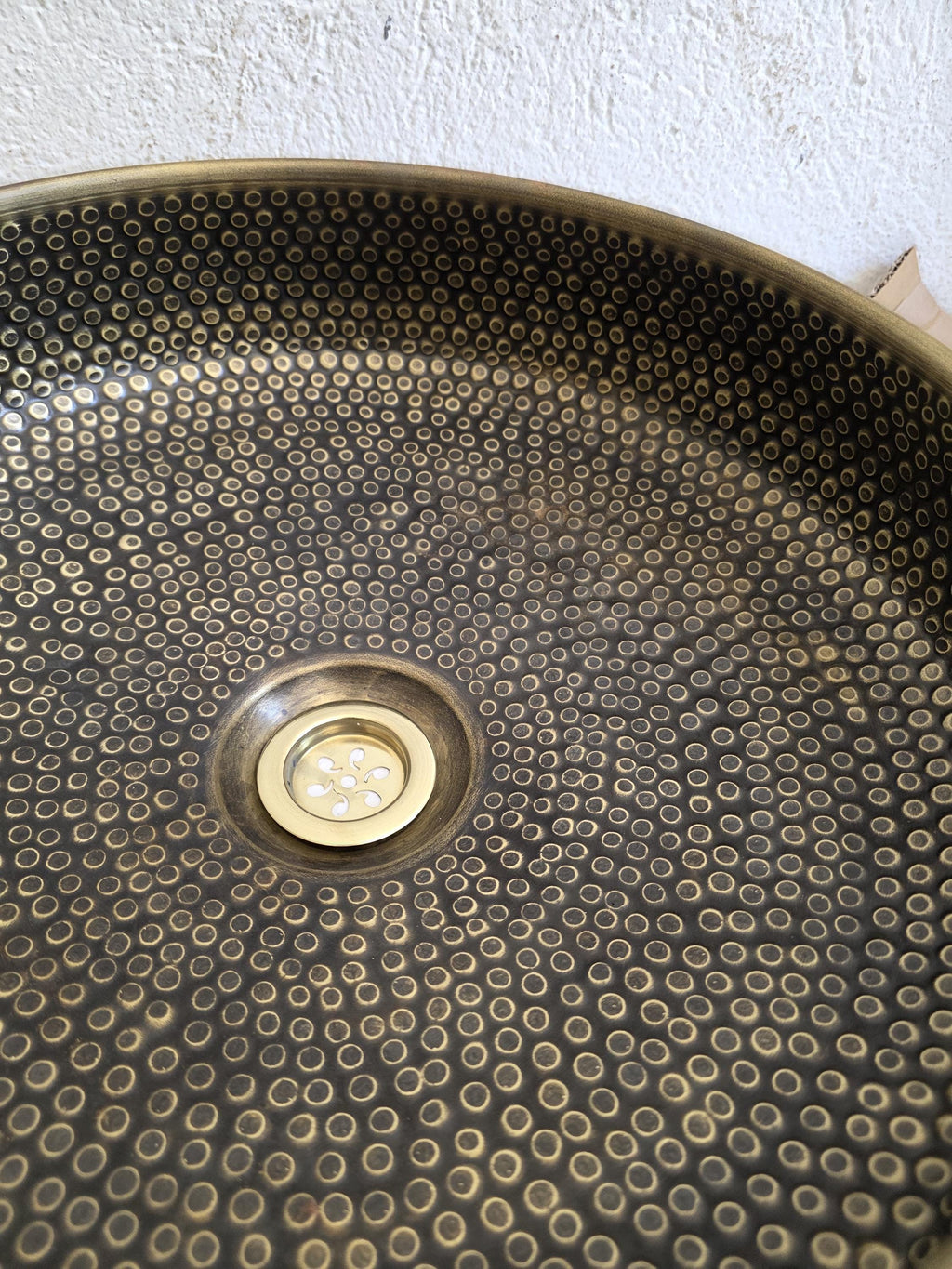 hammered brass sink, Handmade Round Vessel Sink 5" Antique Finish