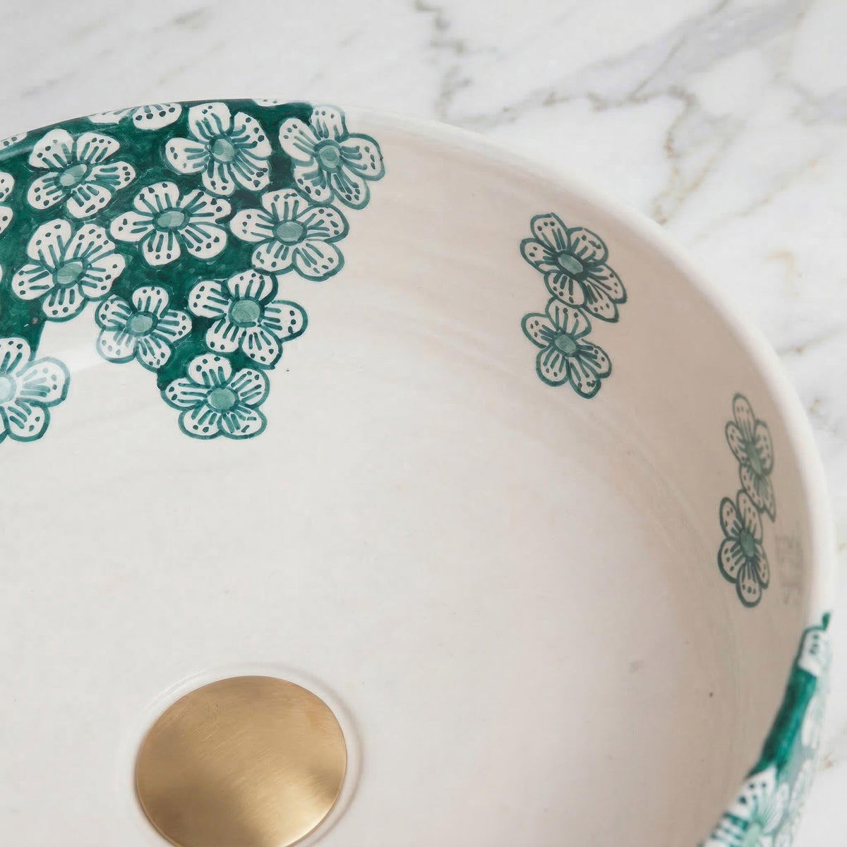 ceramic vessel sink, Moroccan Boho, 12" Diameter, Smooth Edge XL.