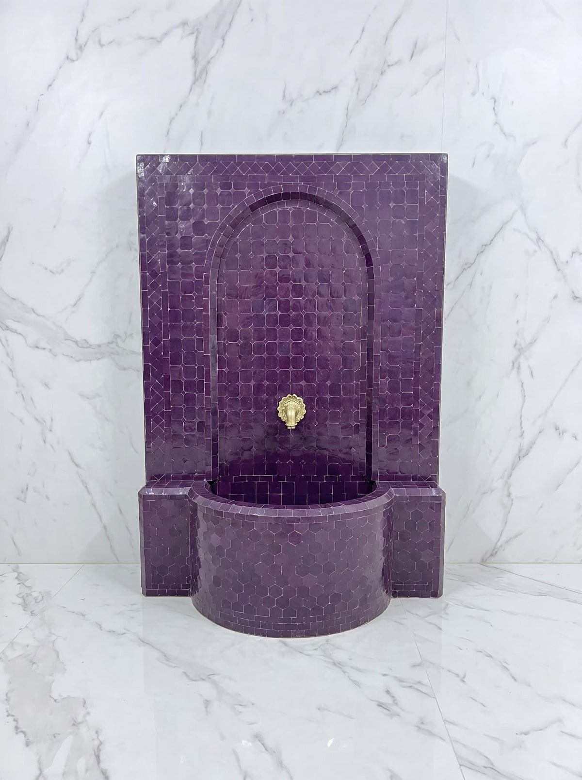 Mosaic Water Fountain Handmade Indoor Outdoor Patio With Pump Now