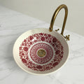 Ceramic Vessel Sink, Moroccan Ruby Red Handmade, 8"–16" Dia Basin