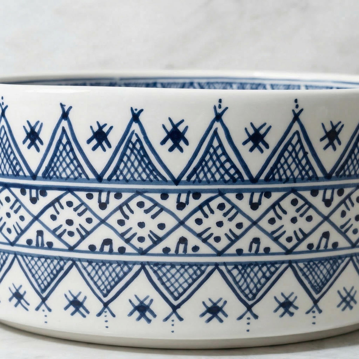 Navy Blue Ceramic Sink, Handmade Vessel Basin 8-16in, Kiln-Fired.