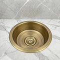 Moroccan Brass Sink, Hammered Lavabo Basin, Gold Tone 14in Patina