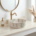 ceramic vessel sink, Moroccan Boho, 12" Diameter, Smooth Edge XL.