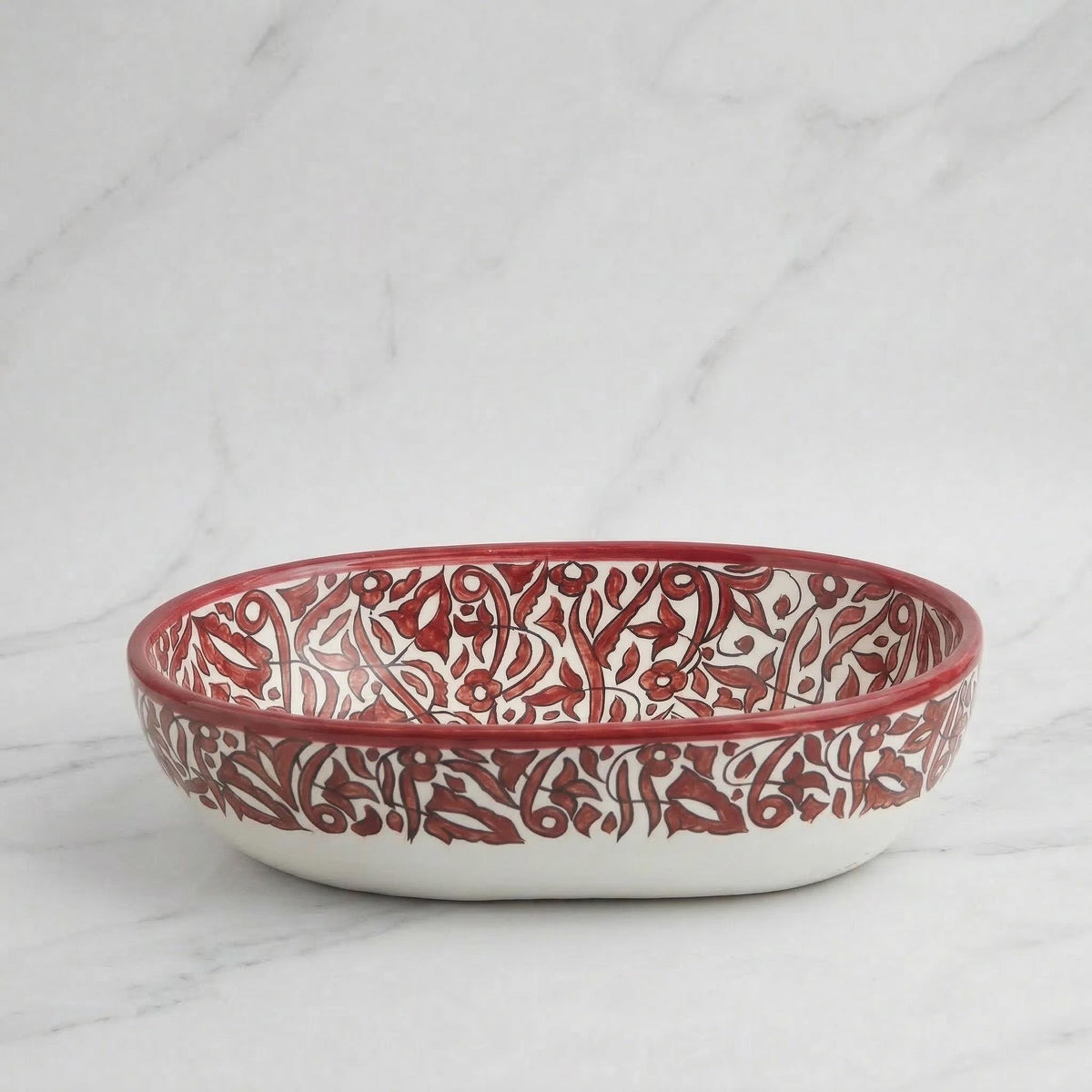 Handmade Moroccan Vessel Sink, White Gold Oval Porcelain Basin -