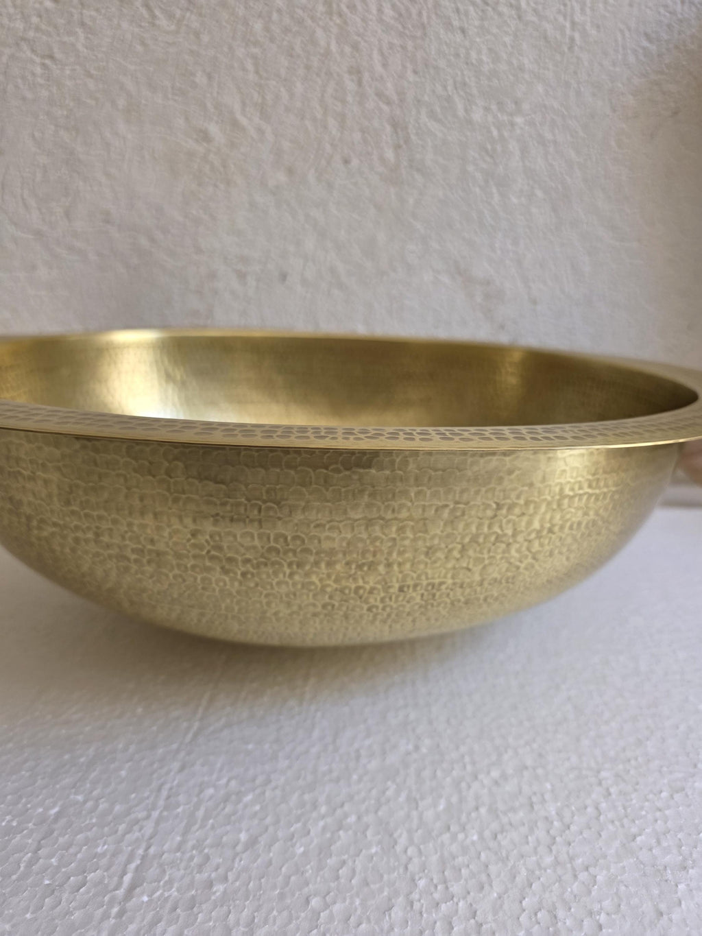 Hammered Brass Vessel Sink, 16in Round Antique Finish Basin Small