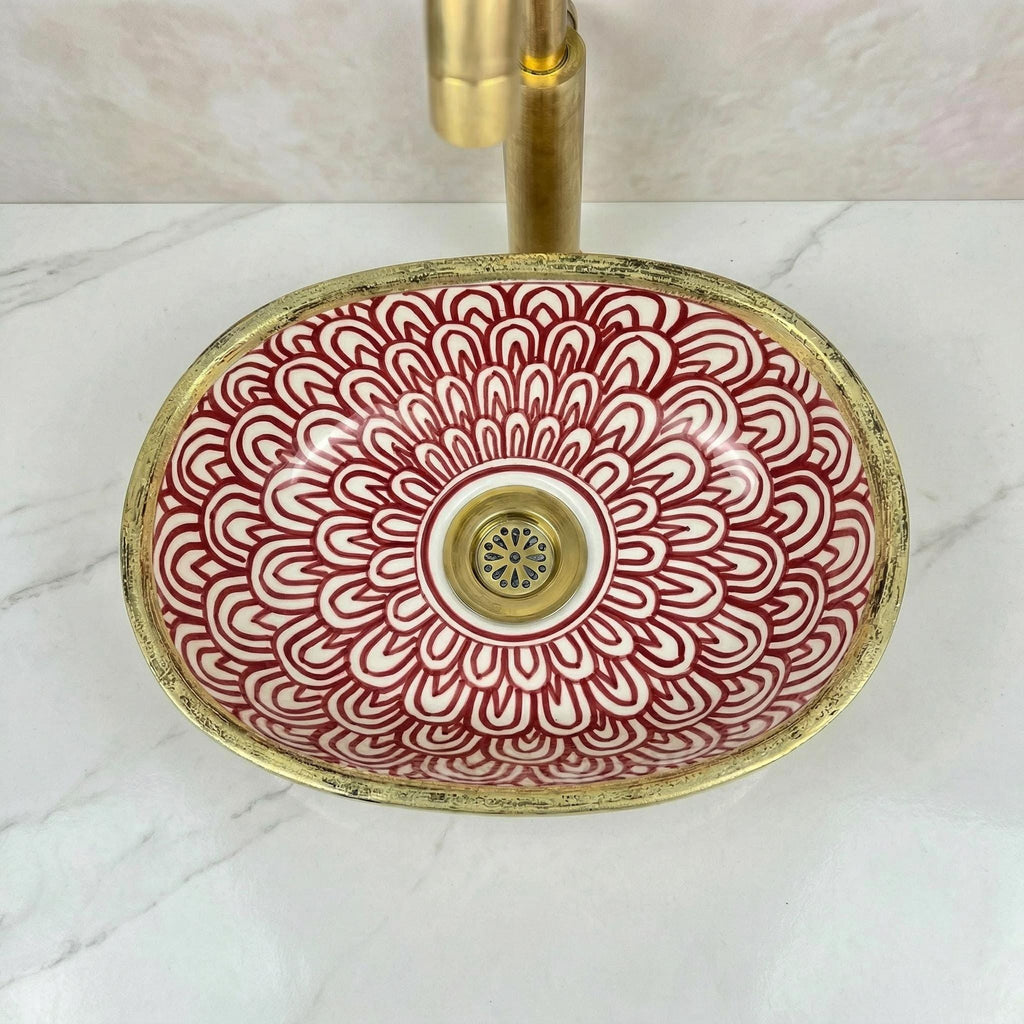 Black Porcelain Vessel Sink, Artisan Oval Porcelain Basin 5 Sizes
