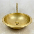 moroccan brass sink, Hammered Brass Vanity Basin, Gold Finish, Fez