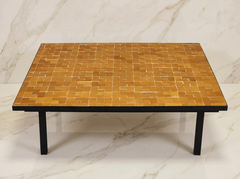 Zellige Tile Bistro Table, Handcrafted Glazed Mosaic Top, 30–120 Cm