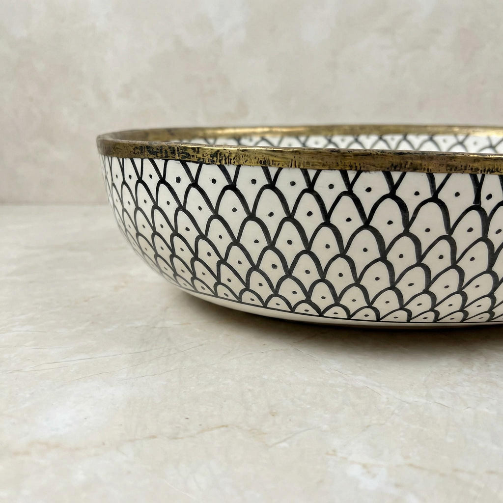 Oval Vessel Bath Sink, Hand-Made Porcelain Moroccan, Glossy 16x12
