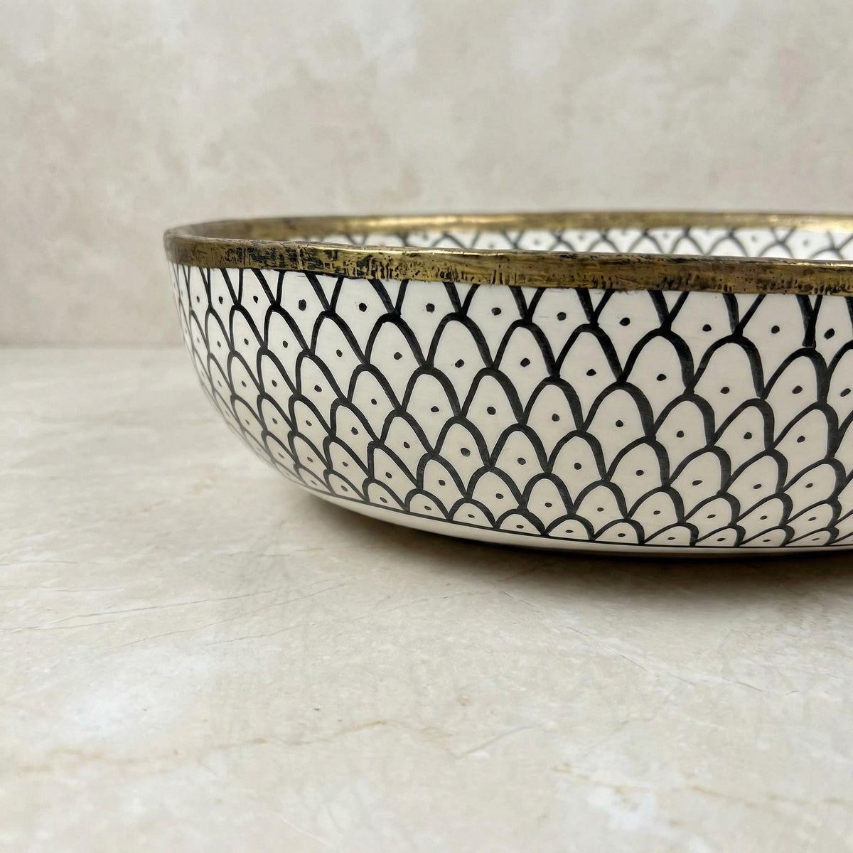 Oval Vessel Bath Sink, Hand-Made Porcelain Moroccan, Glossy 16x12