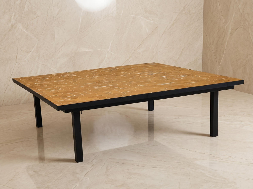 Zellige Tile Bistro Table, Handcrafted Glazed Mosaic Top, 30–120 Cm