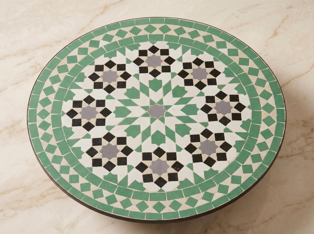 Zellige Tile Table, Handcrafted Moroccan Mosaic Coffee Table 30 In