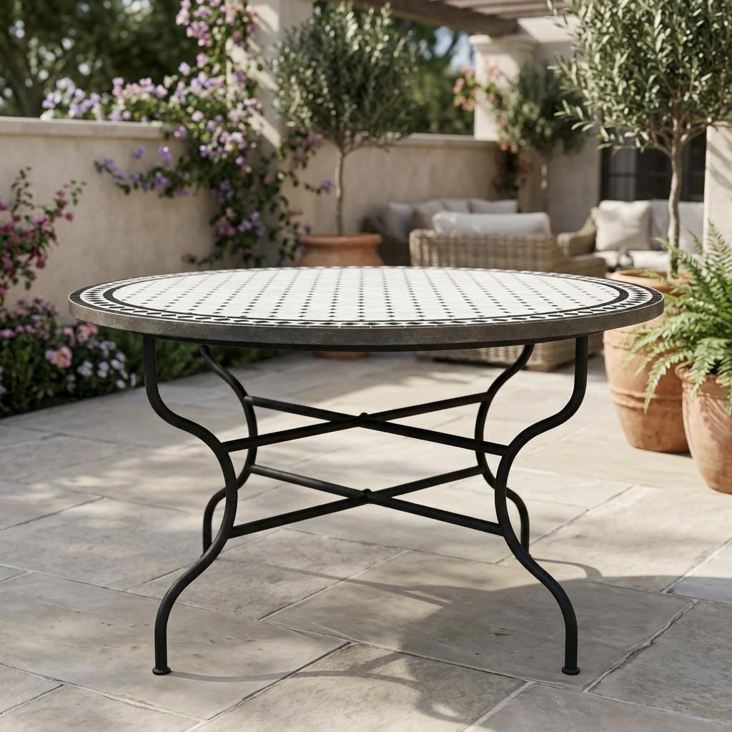 Moroccan Mosaic Table, Round Zellige Mosaic Table, 30-120 Cm Made