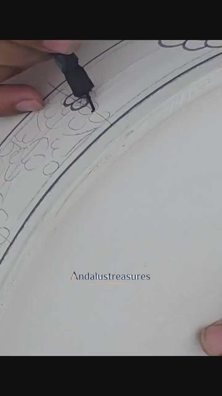 Ceramic Vessel Sink, Moroccan Hand-Painted Sage Green Basin, 12".