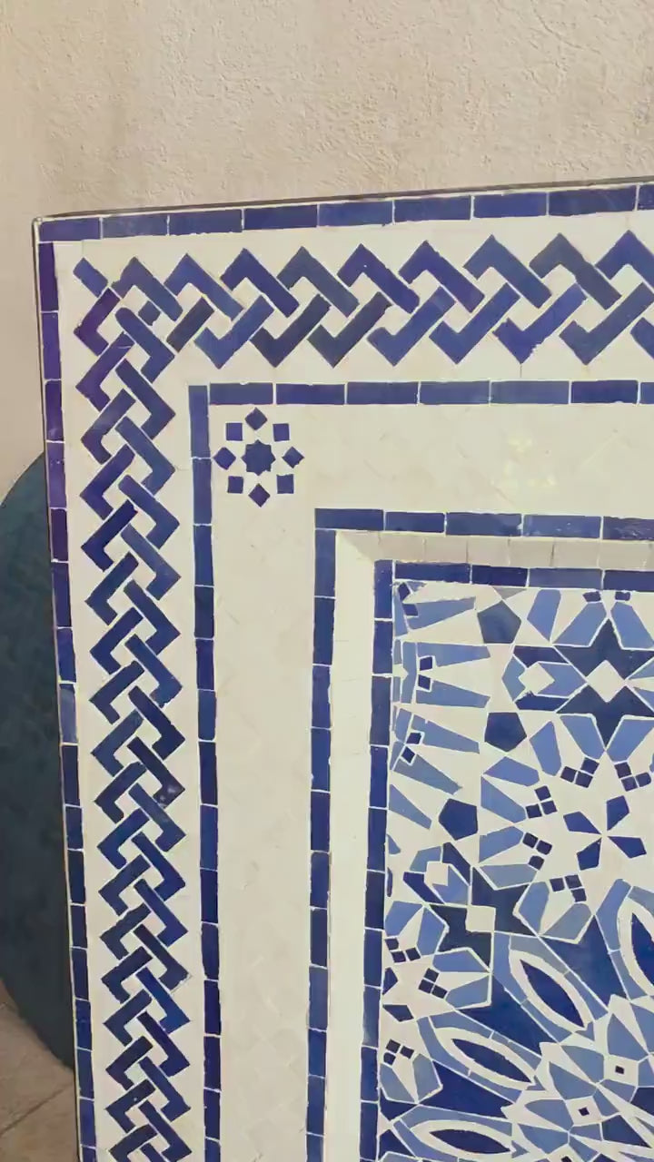 Moroccan Wall Fountain, Handmade Zellige Mosaic, Brass Spout, 43×28×10in